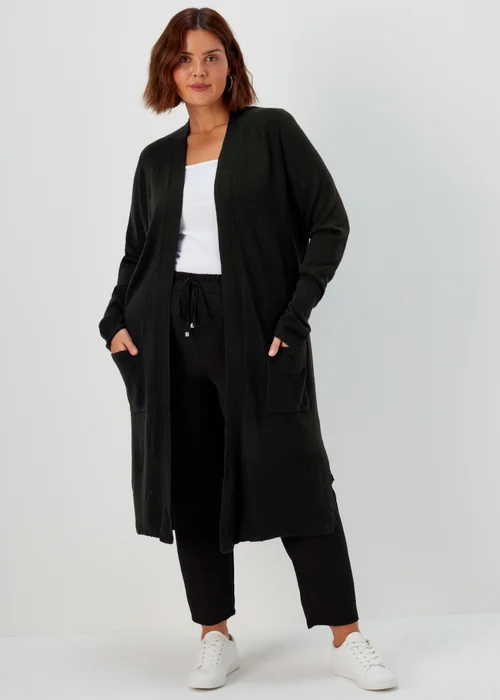 Papaya Curve Black Knitted Cardigan - 18-20 Image 1
