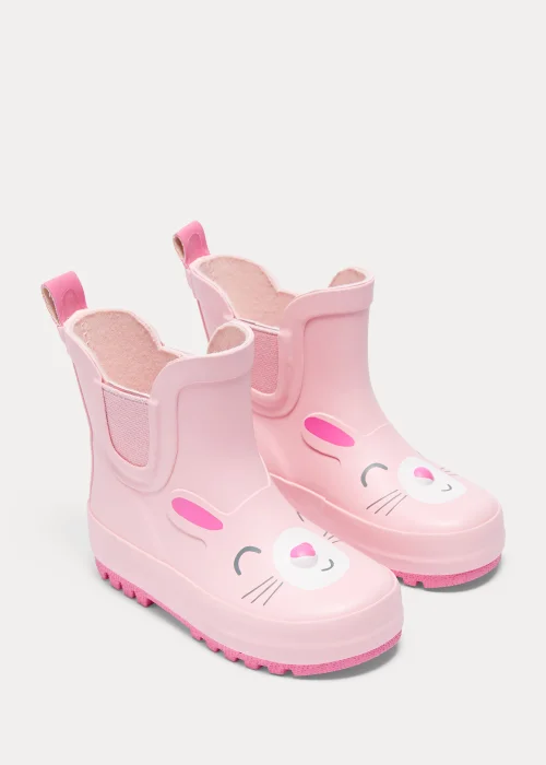 Kids Pink Rabbit Wellies (Younger 4-12) - Size 4 Infants Image 1
