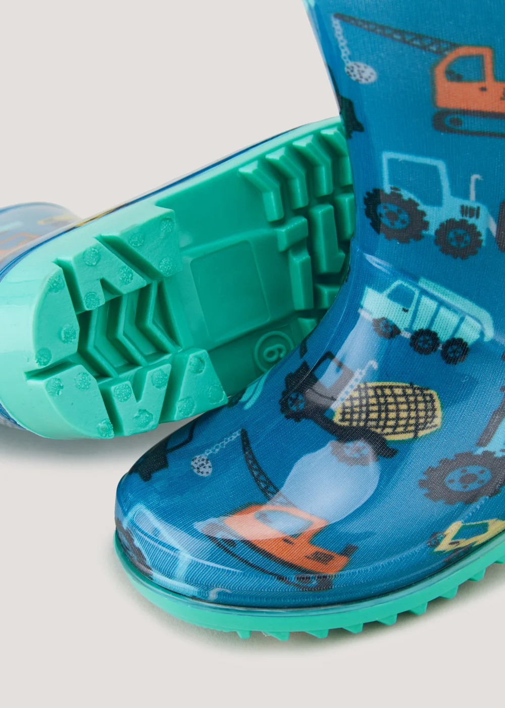 Boys Blue Transport Print PVC Wellies (Younger 4-12) - Size 4 Infants Image 2