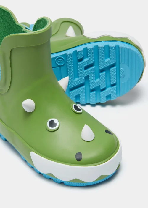 Kids Green Dinosaur Wellies (Younger 4-12) - 6 Infant Image 2