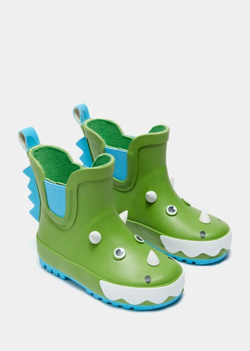Kids Green Dinosaur Wellies (Younger 4-12) - 6 Infant Image 1