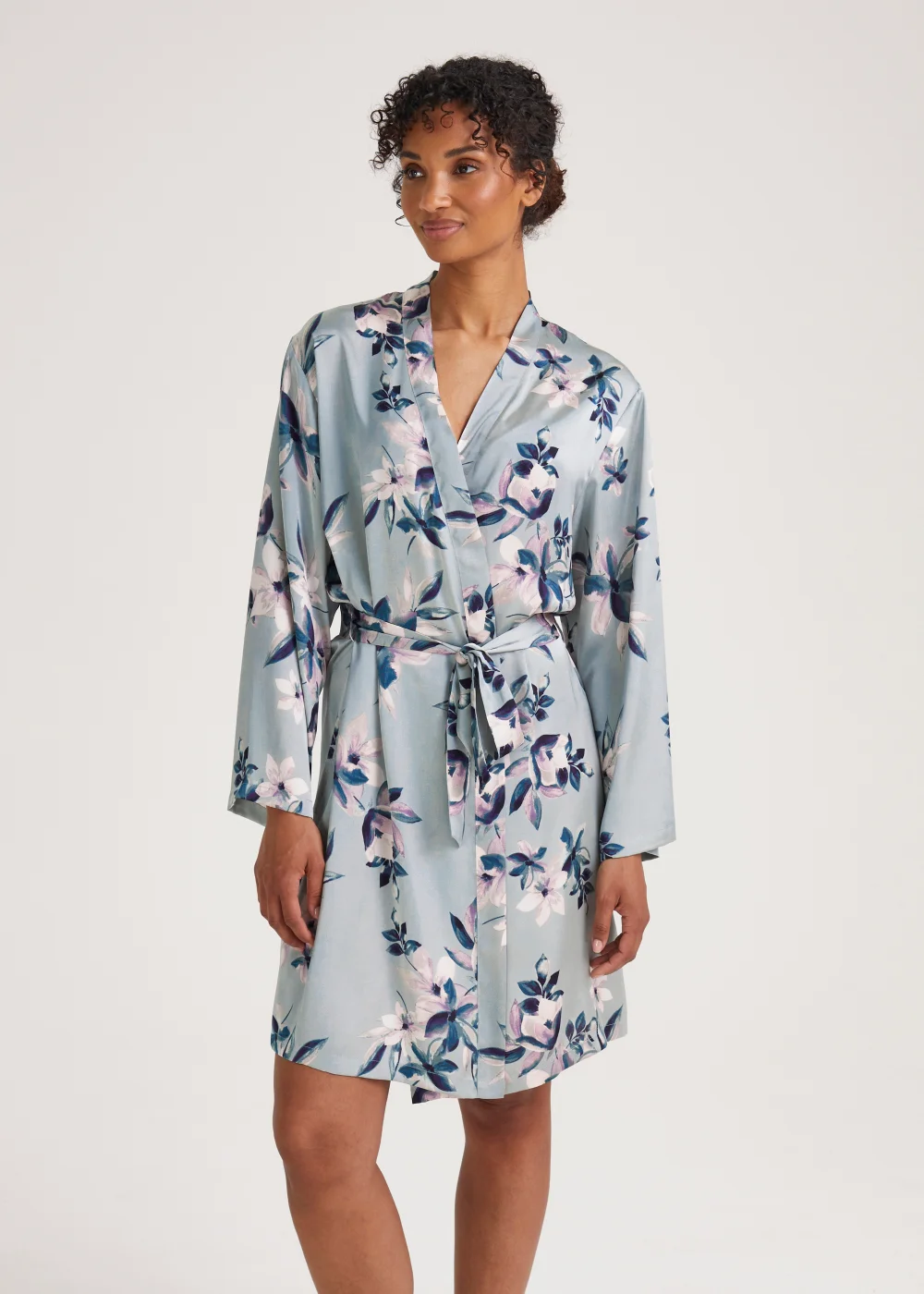 floral satin dressing gown Esme Floral Strapless Satin Twill Gown with Removable Train in Pink