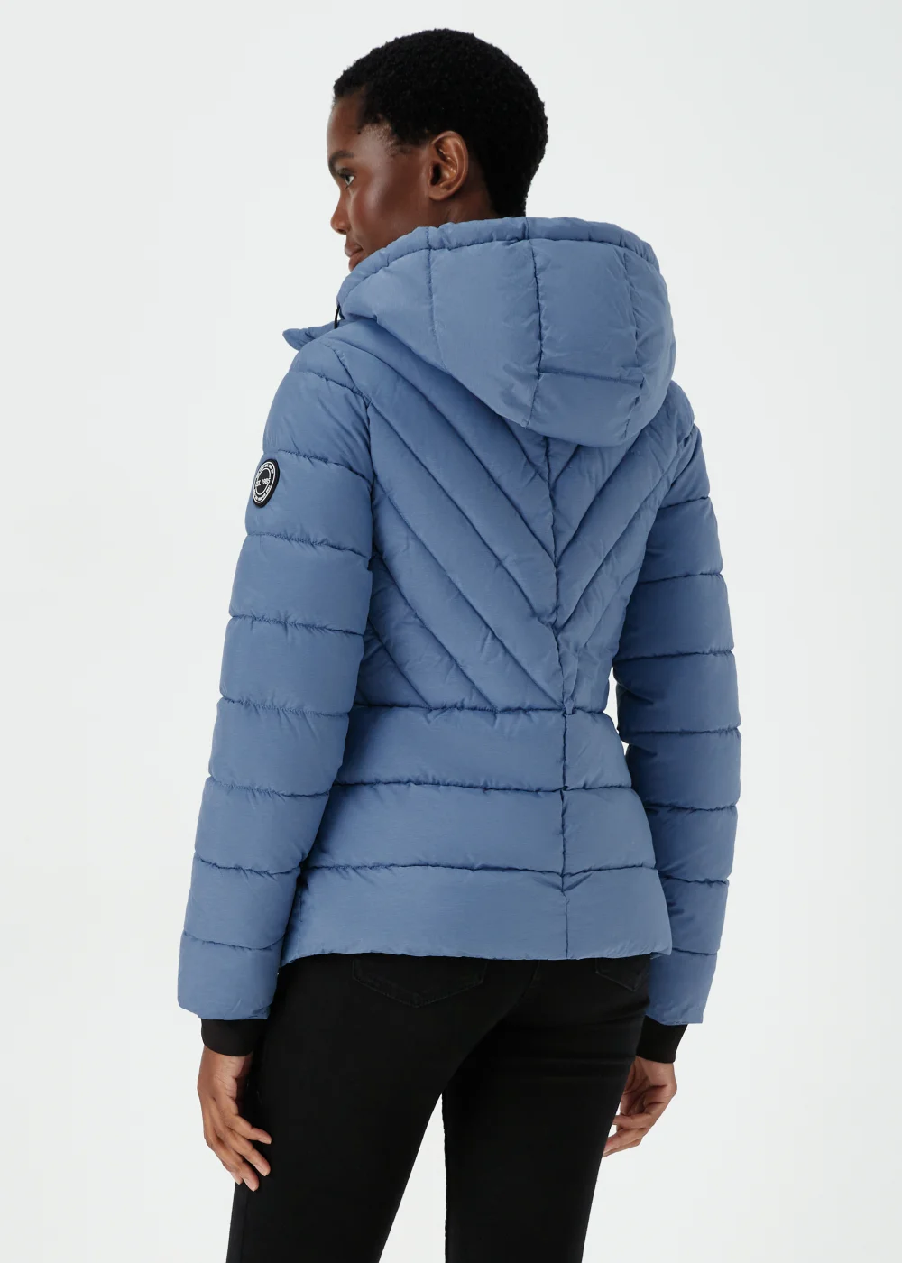 Blue Short Padded Shower Resistant Coat - 8 Image 2