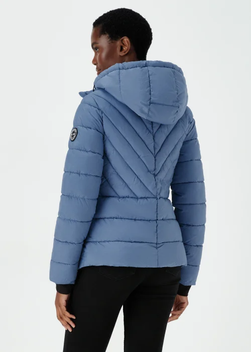Blue Short Padded Shower Resistant Coat - 8 Image 2