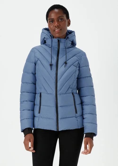 Blue Short Padded Shower Resistant Coat - 8 Image 1