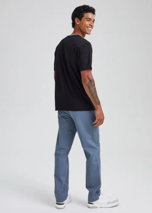 Blue Straight Fit Stretch Chinos - 30 Waist Regular Image 2