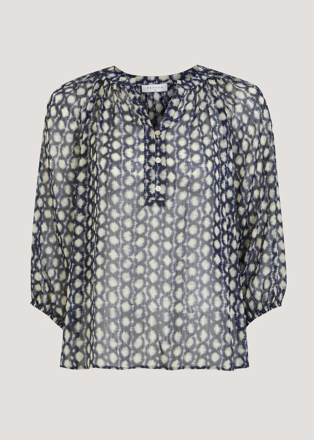 Blue Print Chiffon Co-Ord Blouse - Size 8 Image 5