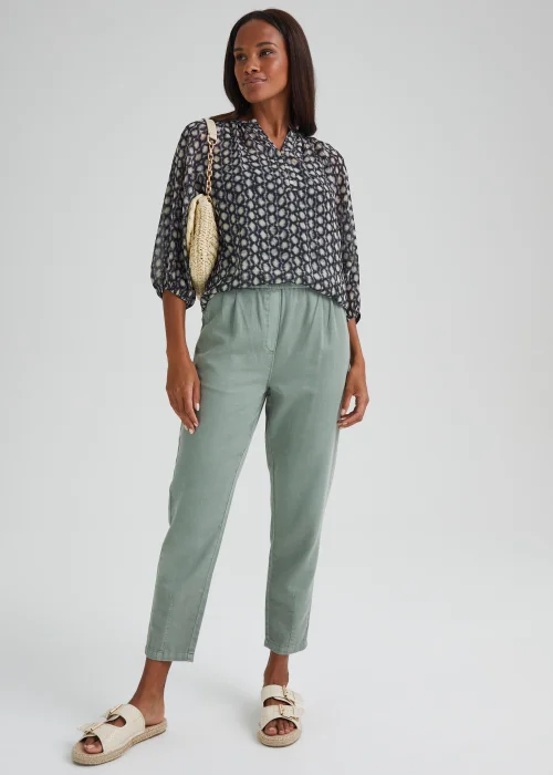 Blue Print Chiffon Co-Ord Blouse - Size 8 Image 4