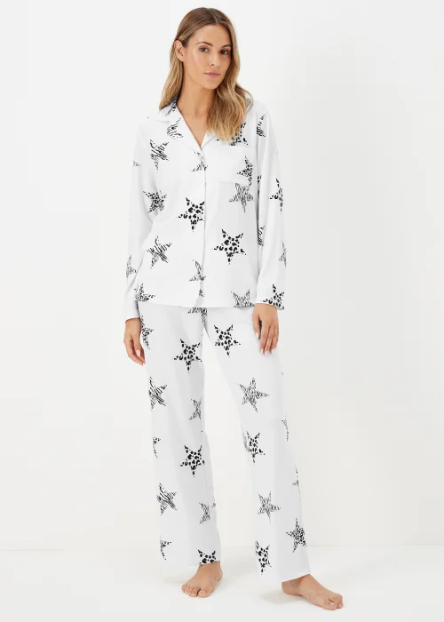 Cream Star Print Pyjama Set - Extra small Image 1