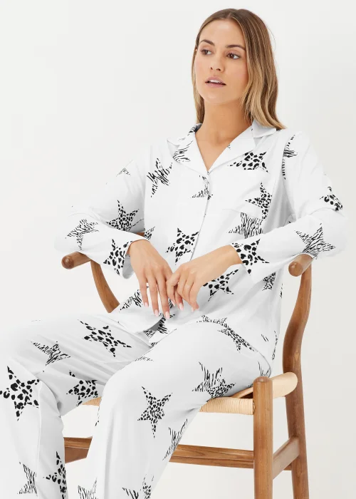 Cream Star Print Pyjama Set - Extra small Image 3