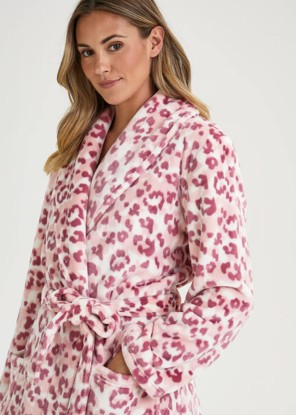 pink animal print dressing gown Womens Dressing Gown