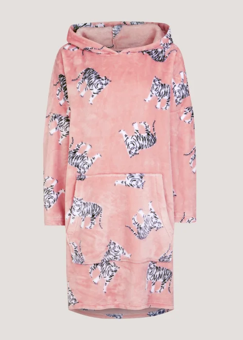 Pink Tiger Print Snuggle Hoodie - Extra small Image 5