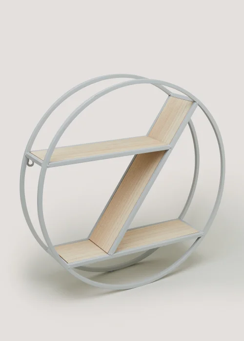 Grey Metal Round Shelf Image 1