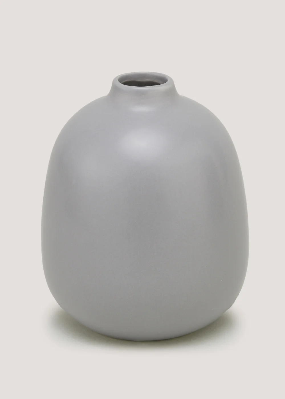 Grey Round Mini Ceramic Vase (12cm x 15cm) Image 1
