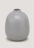 Grey Round Mini Ceramic Vase (12cm x 15cm) Image 1