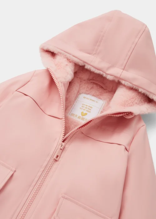 Girls Light Pink Wet Look Mac Coat (9mths-6yrs) - 9-12 months Image 2