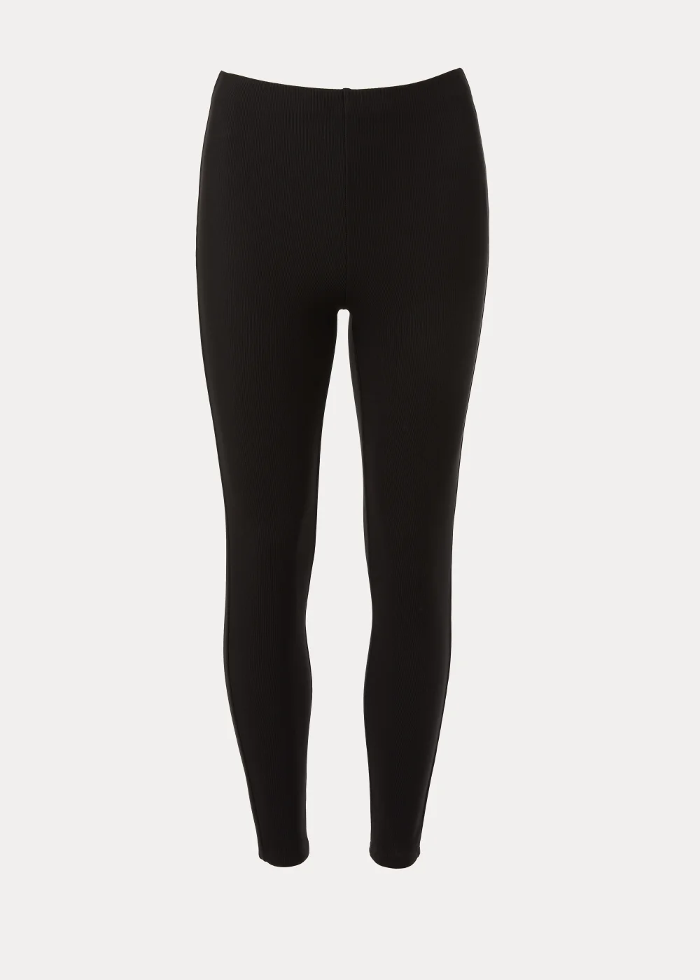 Black Ottoman Stitch Ribbed Leggings - Size 8 Image 1