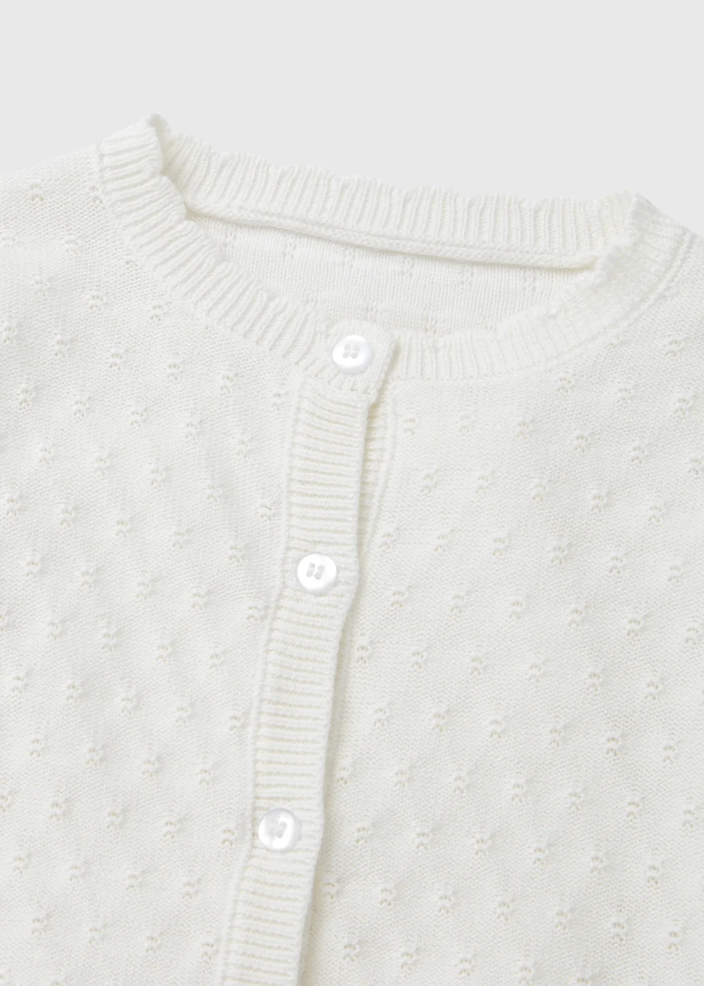Girls White Fine Knit Cardigan (9mths-6yrs) - 2-3 Yrs Image 2