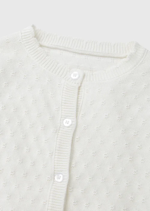 Girls White Fine Knit Cardigan (9mths-6yrs) - 2-3 Yrs Image 2