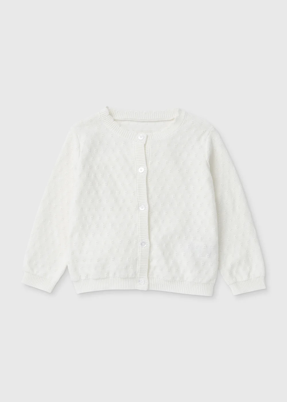 Girls White Fine Knit Cardigan (9mths-6yrs) - 2-3 Yrs Image 1