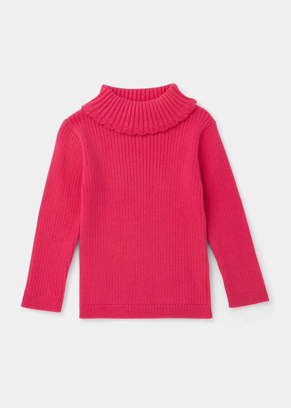 Girls Dark Pink Ribbed Roll Neck Top (9mths-6yrs) - 2-3 Yrs Image 1