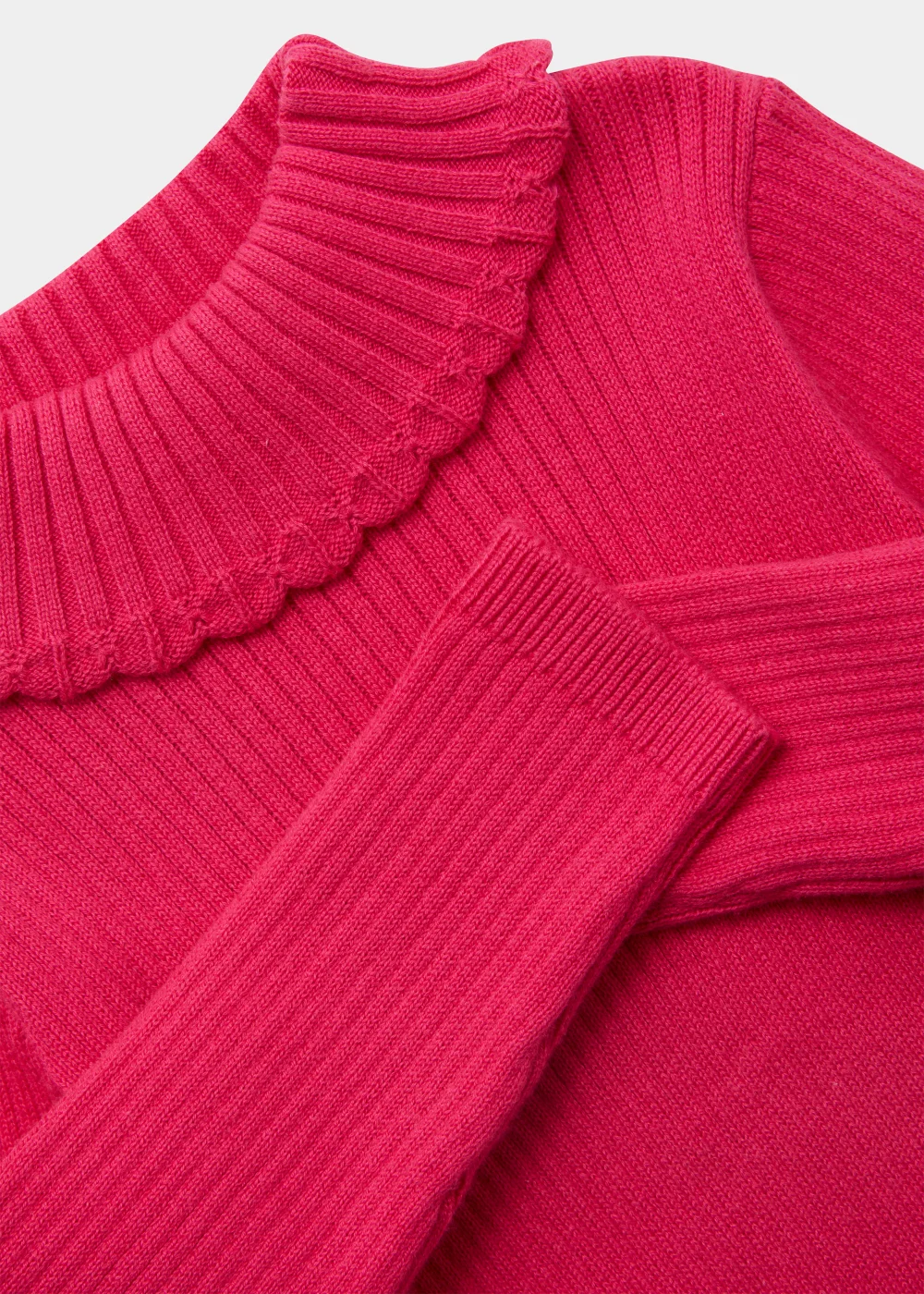 Girls Dark Pink Ribbed Roll Neck Top (9mths-6yrs) - 2-3 Yrs Image 2