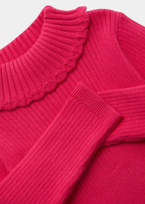 Girls Dark Pink Ribbed Roll Neck Top (9mths-6yrs) - 2-3 Yrs Image 2