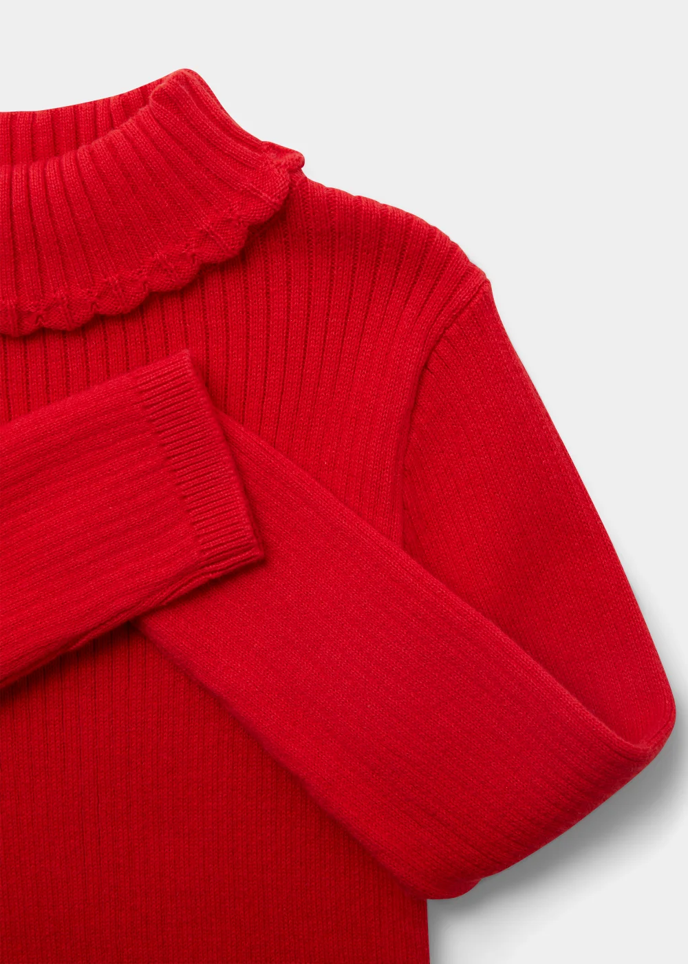 Girls Red Ribbed Roll Neck Top (9mths-6yrs) - 2-3 Yrs Image 2