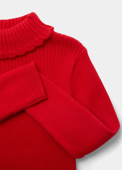 Girls Red Ribbed Roll Neck Top (9mths-6yrs) - 2-3 Yrs Image 2