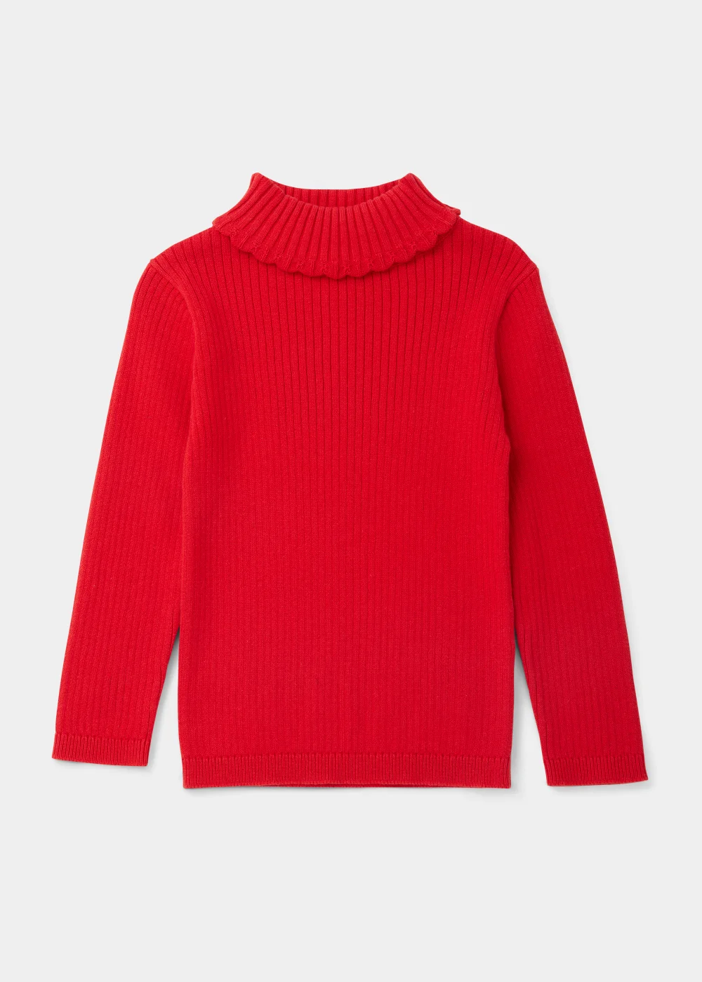 Girls Red Ribbed Roll Neck Top (9mths-6yrs) - 2-3 Yrs Image 1