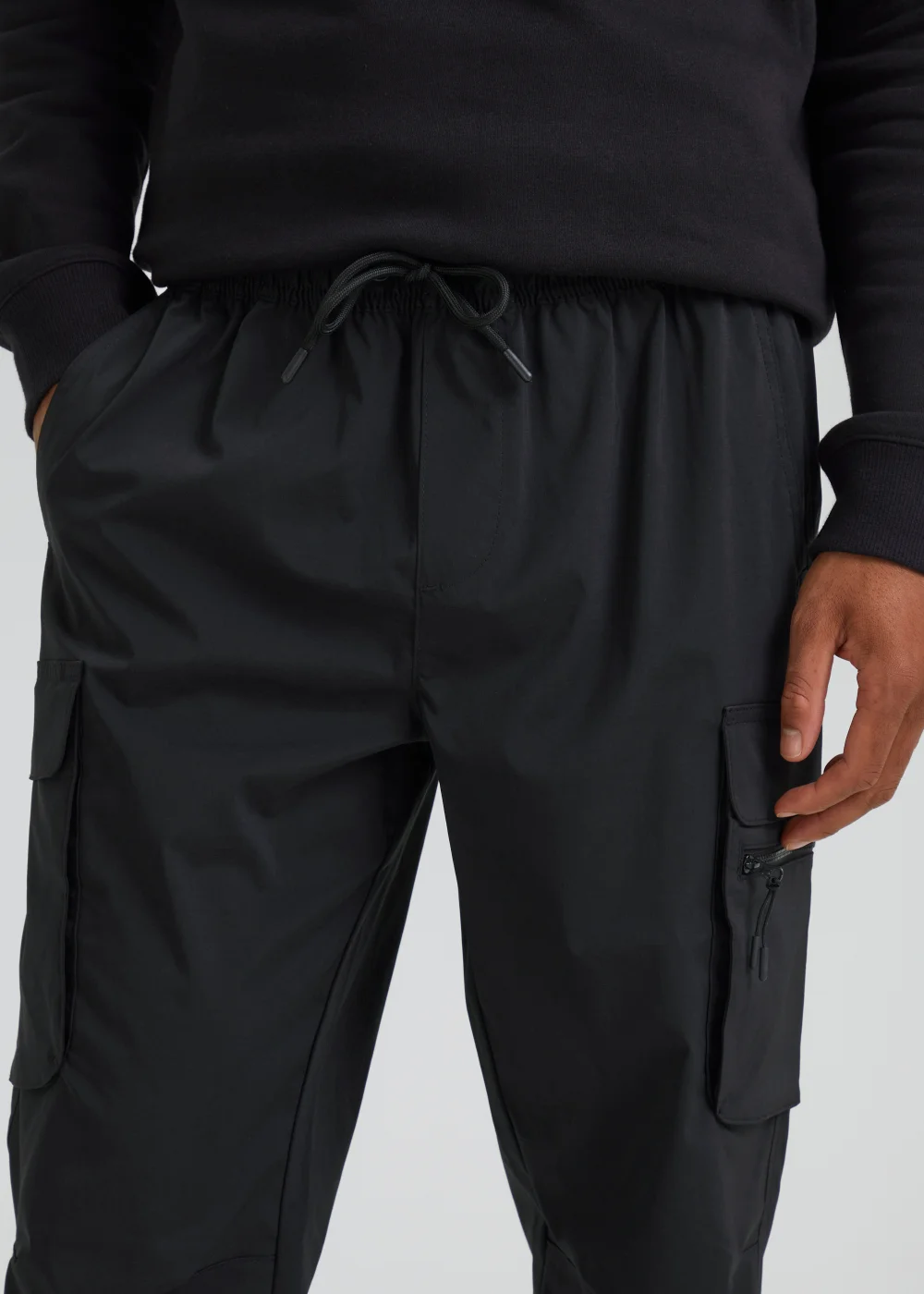 Black Cuffed Cargo Trousers - Extra small Image 3