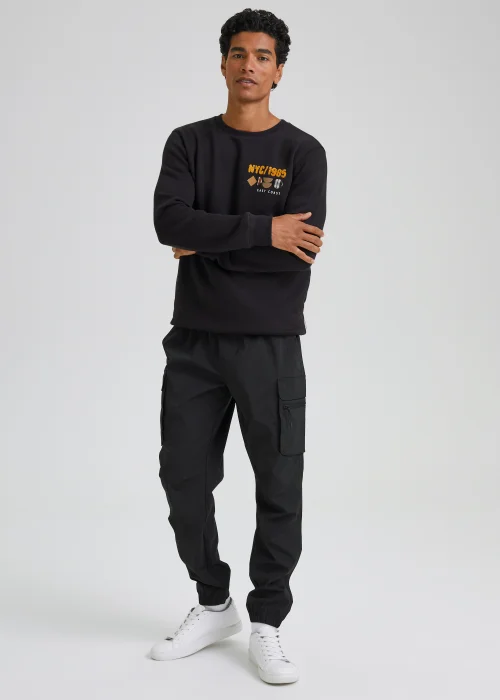 Black Cuffed Cargo Trousers - Extra small Image 1