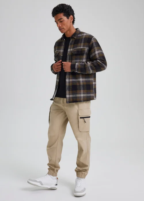 Stone Cuffed Slim Fit Cargo Trousers - Extra small Image 4