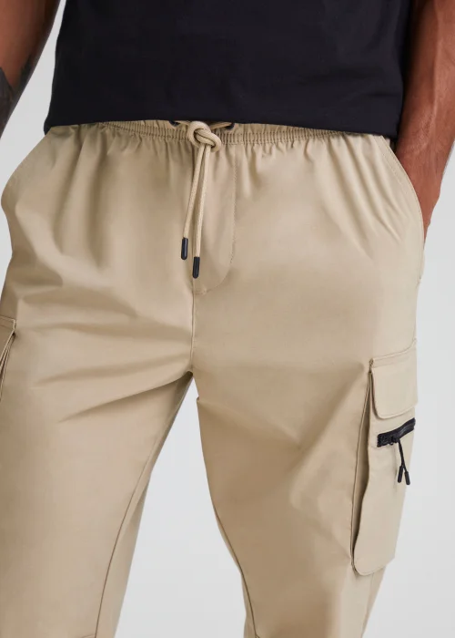 Stone Cuffed Slim Fit Cargo Trousers - Extra small Image 3
