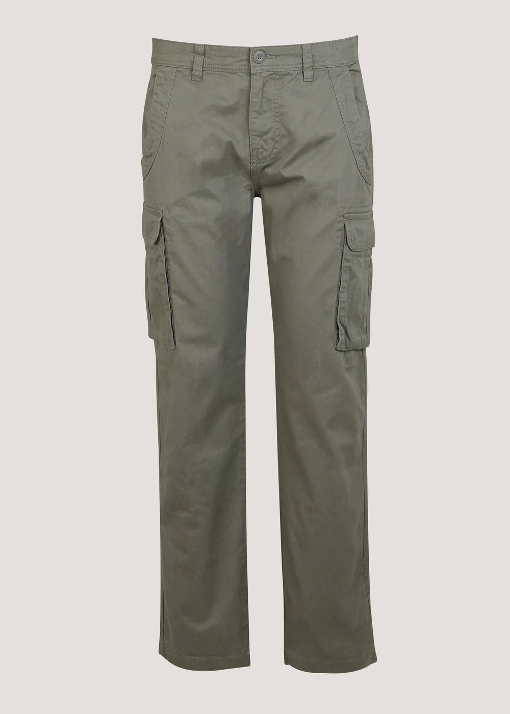 Khaki Slim Fit Cargo Trousers - 30 Waist Regular Image 5