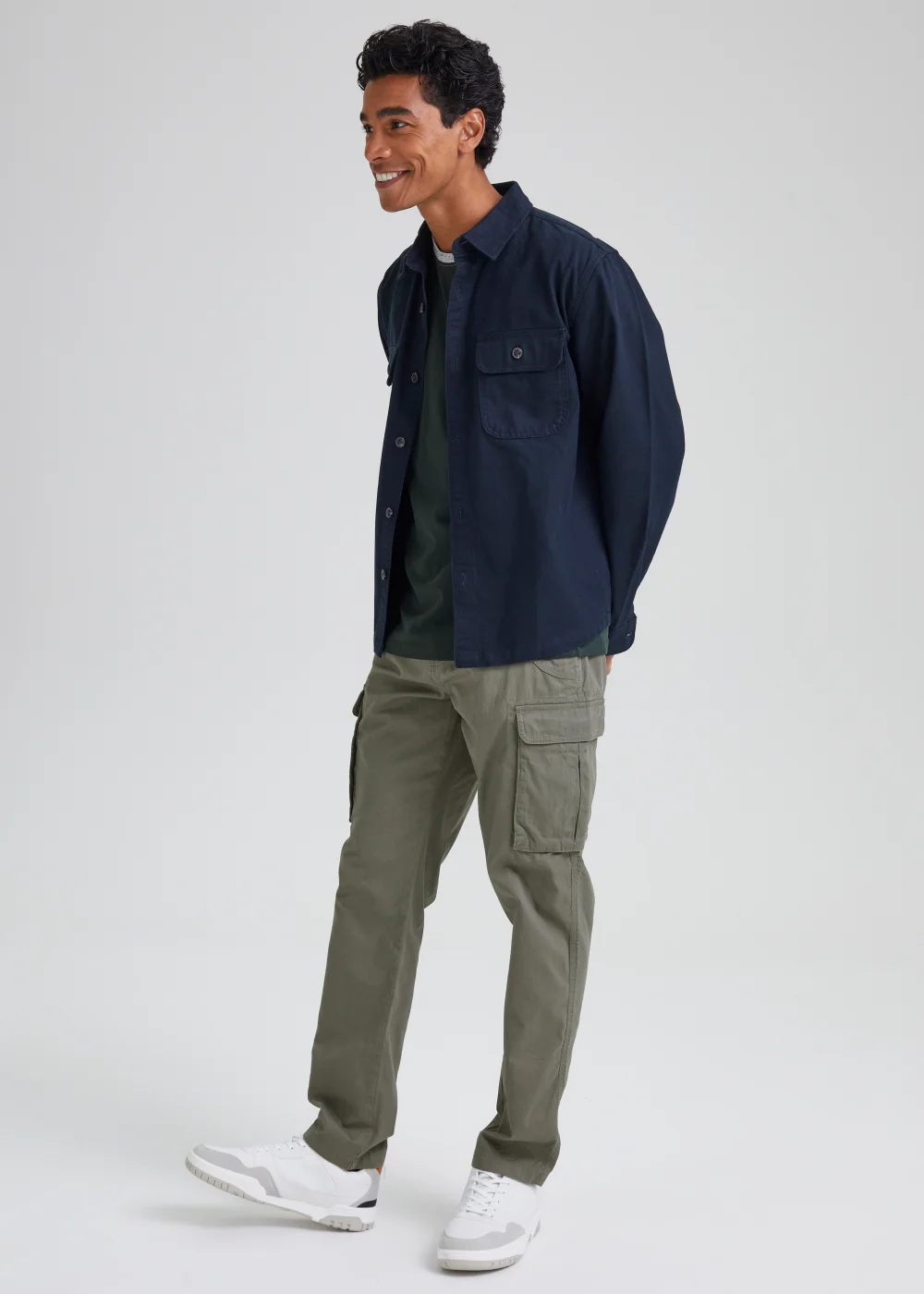 Khaki Slim Fit Cargo Trousers - 30 Waist Regular Image 4