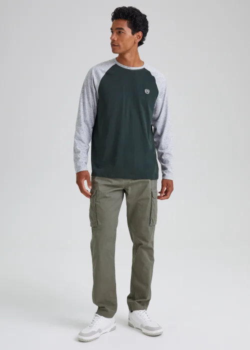 Khaki Slim Fit Cargo Trousers - 30 Waist Regular Image 1