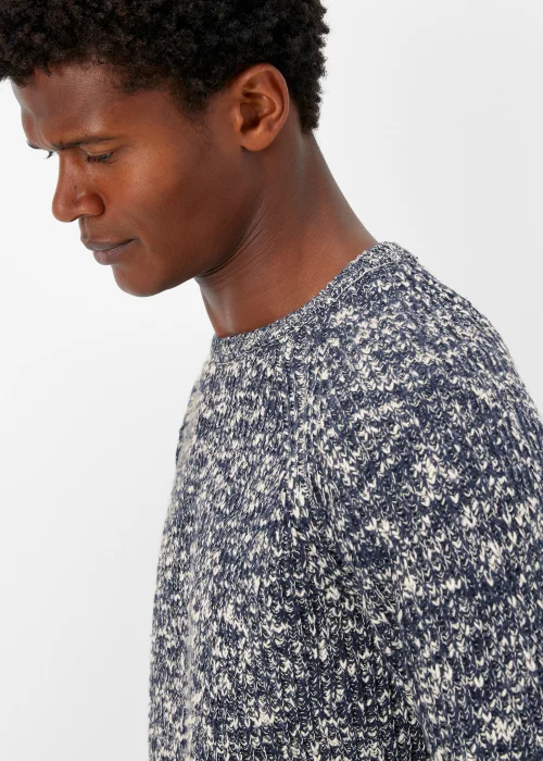 Blue Slub Crew Neck Jumper - S Image 3