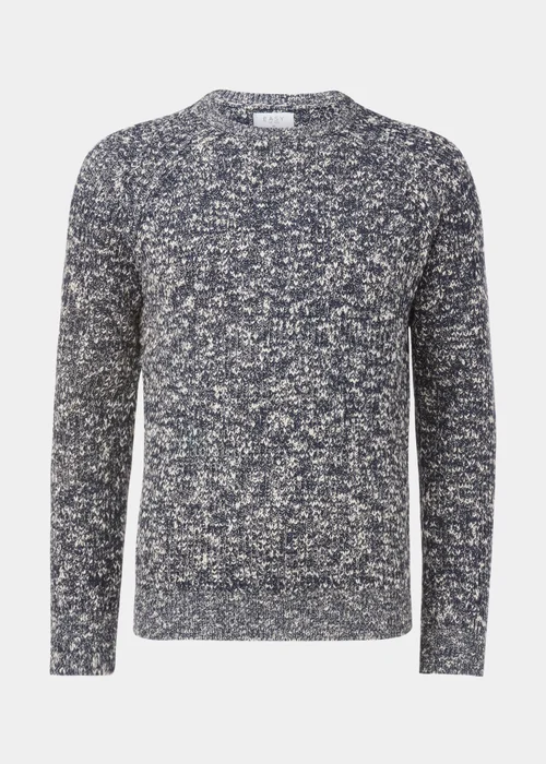 Blue Slub Crew Neck Jumper - S Image 5