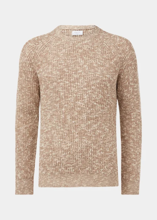 Ecru Slub Crew Neck Jumper - S Image 5