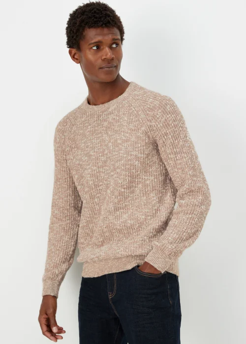 Ecru Slub Crew Neck Jumper - S Image 1