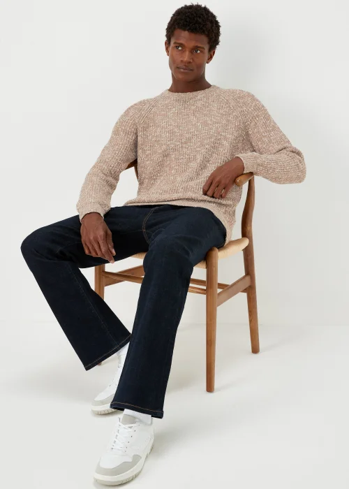 Ecru Slub Crew Neck Jumper - S Image 4