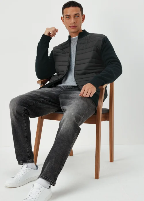 Black Quilted Hybrid Jacket - S Image 4