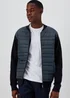 Black Quilted Hybrid Bomber Jacket - S Image 1