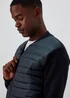 Black Quilted Hybrid Bomber Jacket - S Image 3