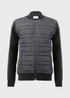 Black Quilted Hybrid Bomber Jacket - S Image 5
