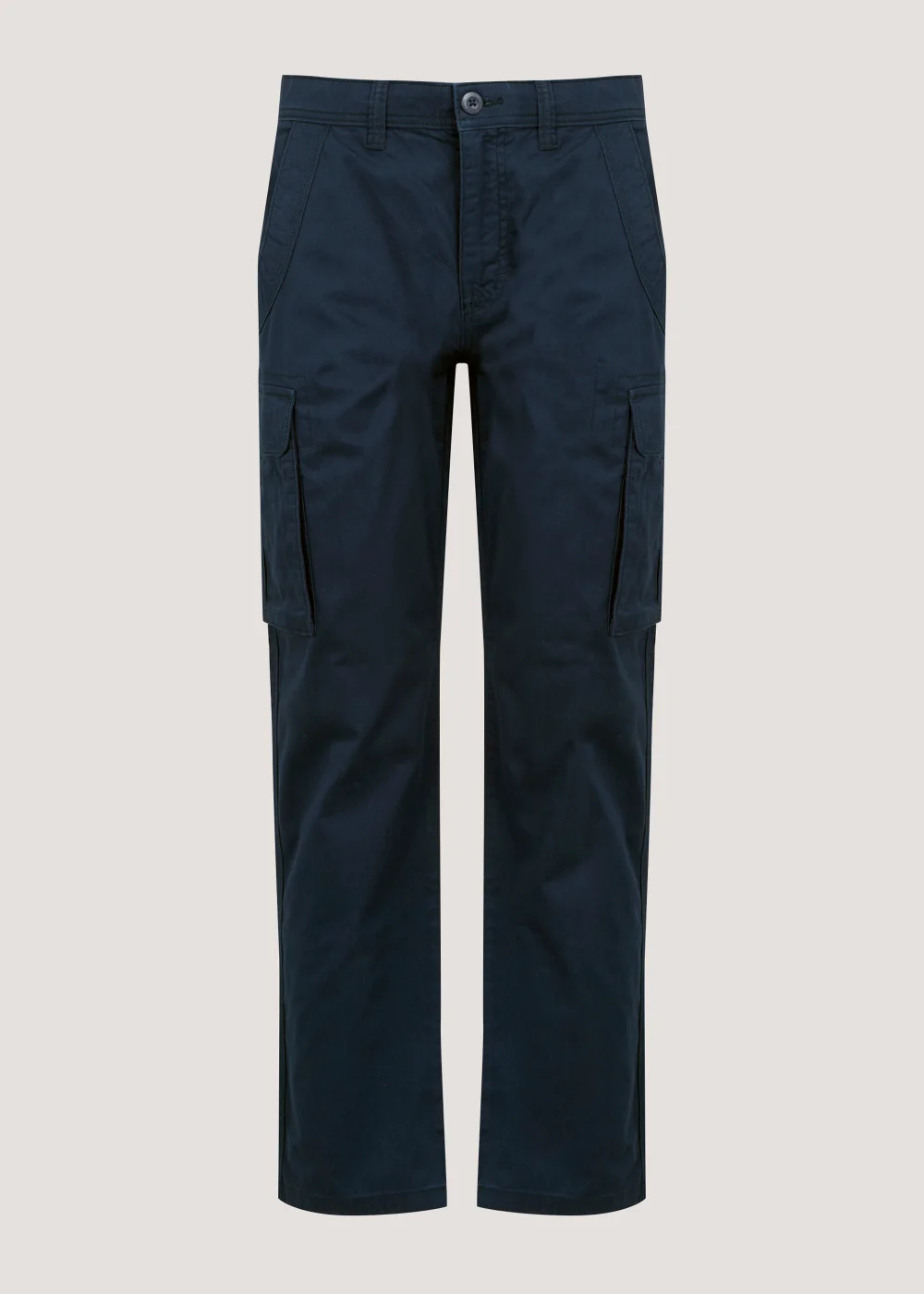 Navy Slim Fit Cargo Trousers - 30 Waist Regular Image 5