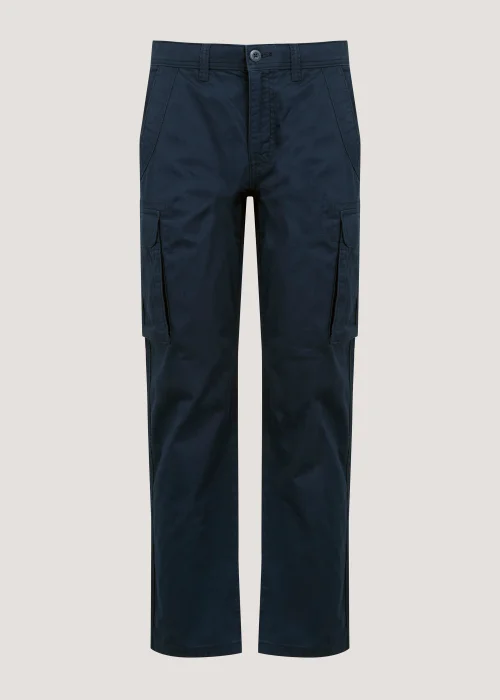 Navy Slim Fit Cargo Trousers - 30 Waist Regular Image 5