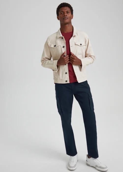 Navy Slim Fit Cargo Trousers - 30 Waist Regular Image 4