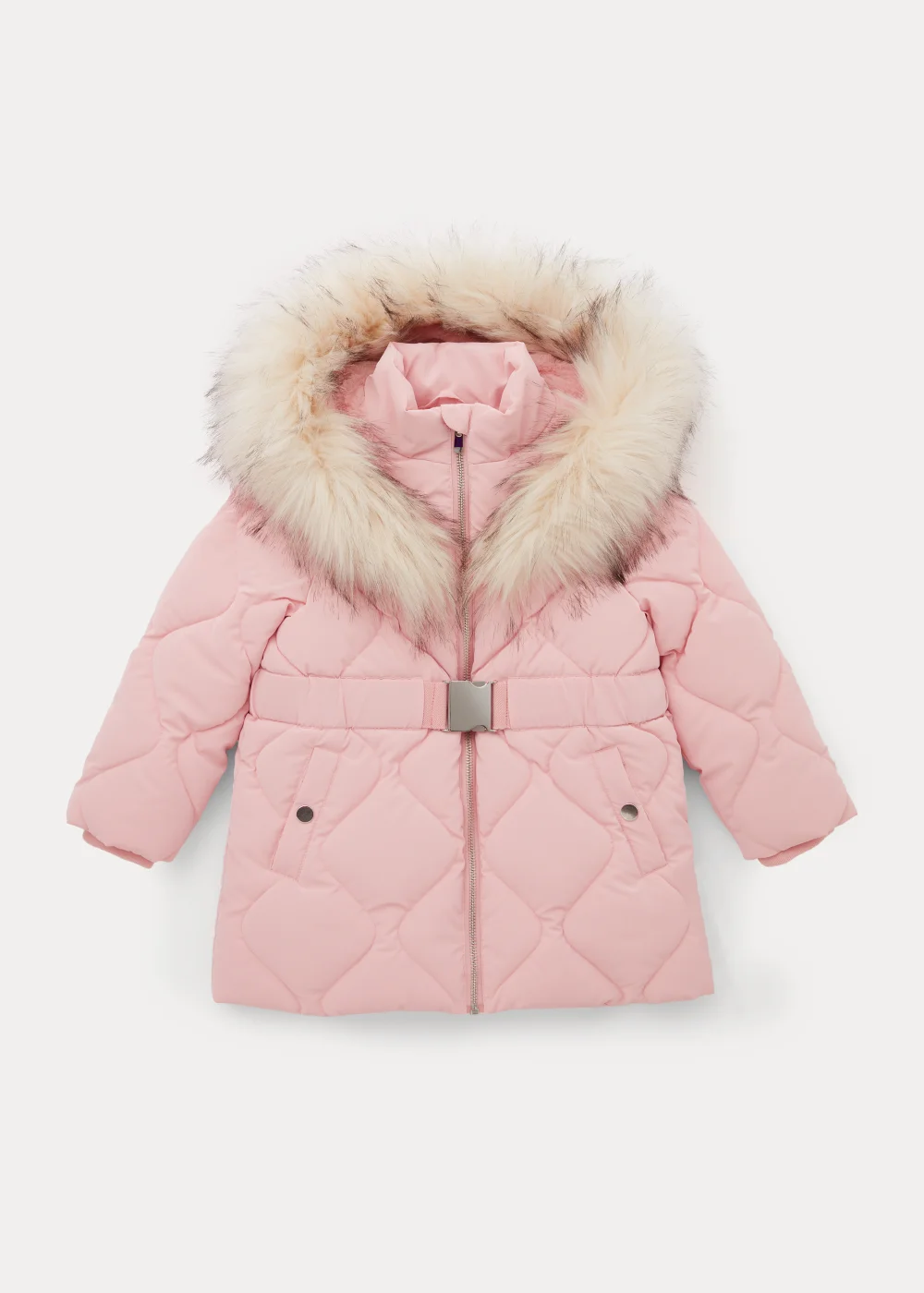 Girls Pink Faux Fur Coat (4-13yrs) - 4 Yrs Image 1